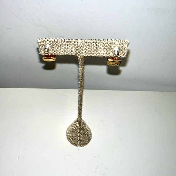 gold-plated women's earrings with stone decoration - Picture 3 of 3